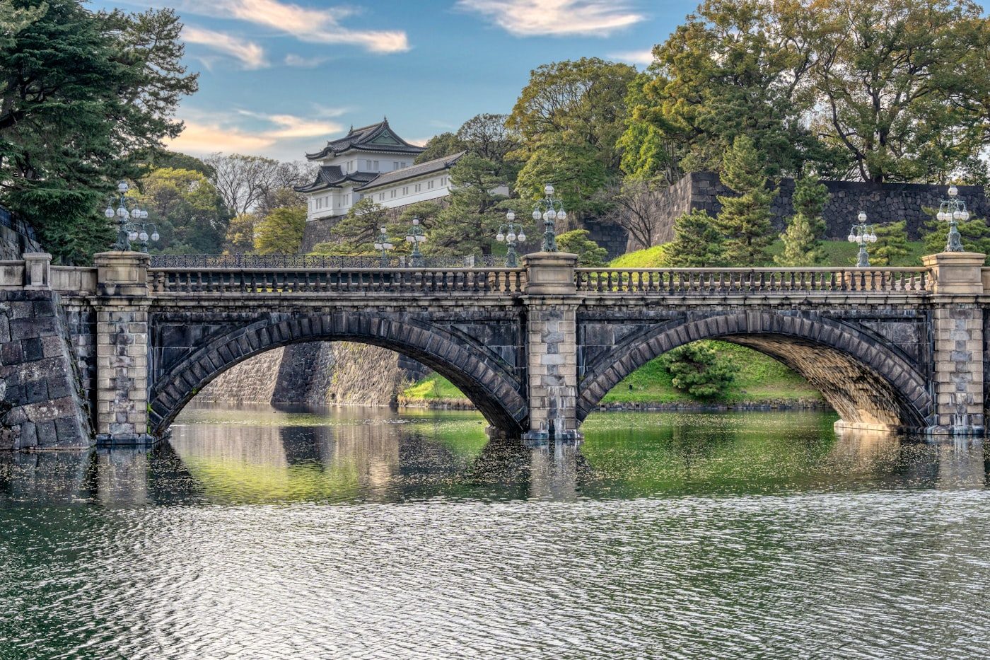 The Nijūbashi bridge and stone ramparts of the Imperial Palace, Tokyo
